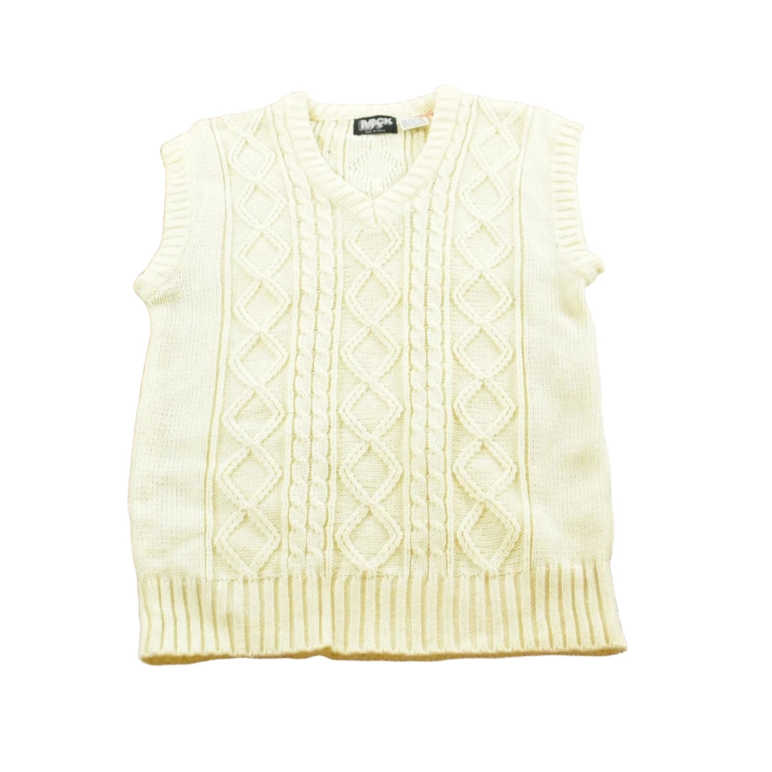 Vintage 1980s Mack Acrylic Cable Knit Sweater Vest Mens XS