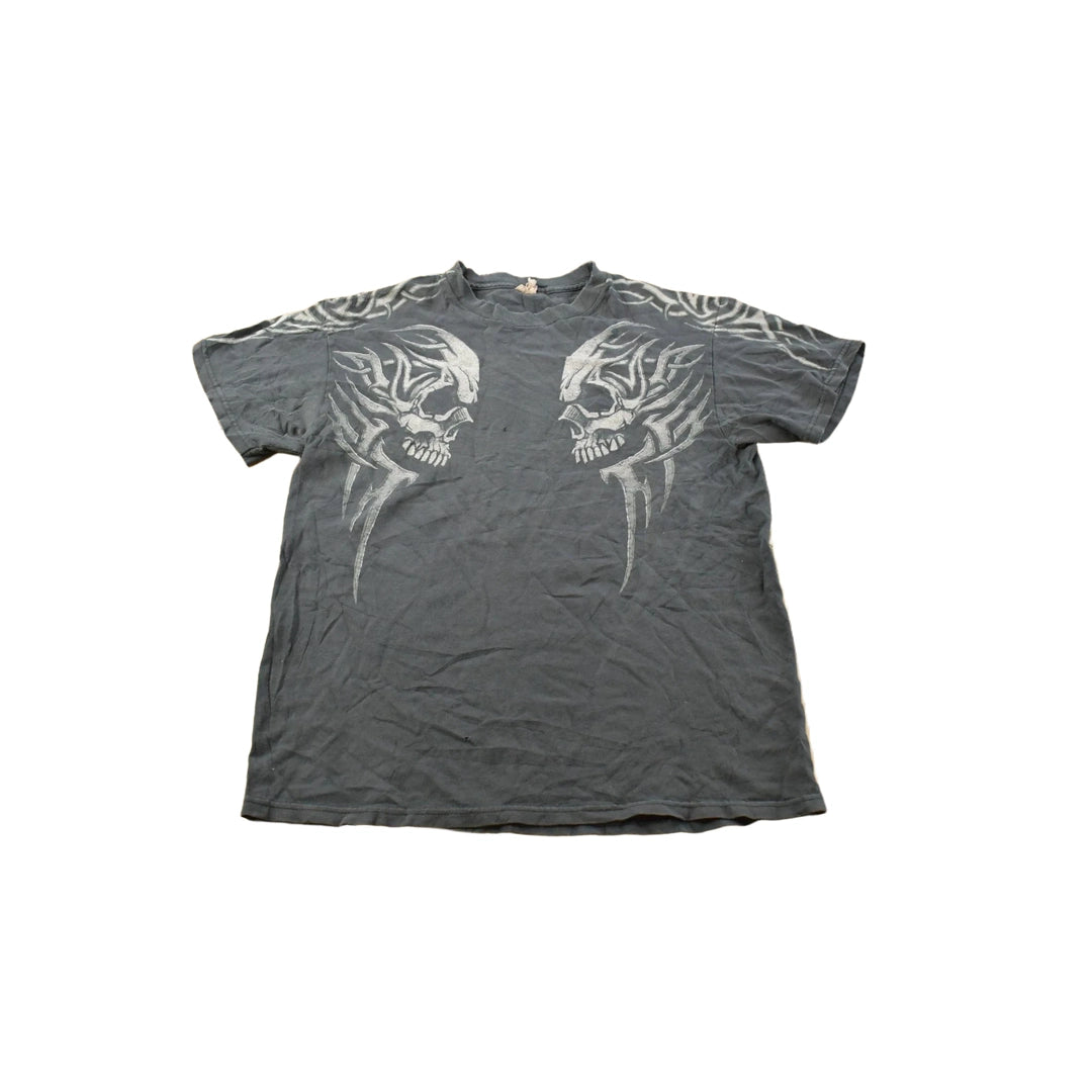Vintage 2000s Skulls Gothic T-Shirt Men's Medium