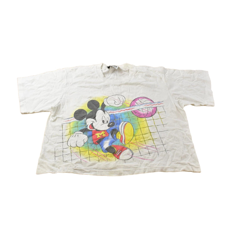 Vintage 1980s Disney World Mickey Mouse Graphic Cropped T-Shirt Women's Cropped L