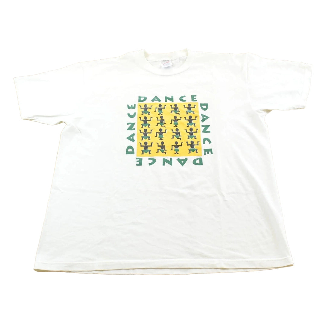 Vintage 1990s Jerzees Stick Figure Art Dance T-Shirt Mens S