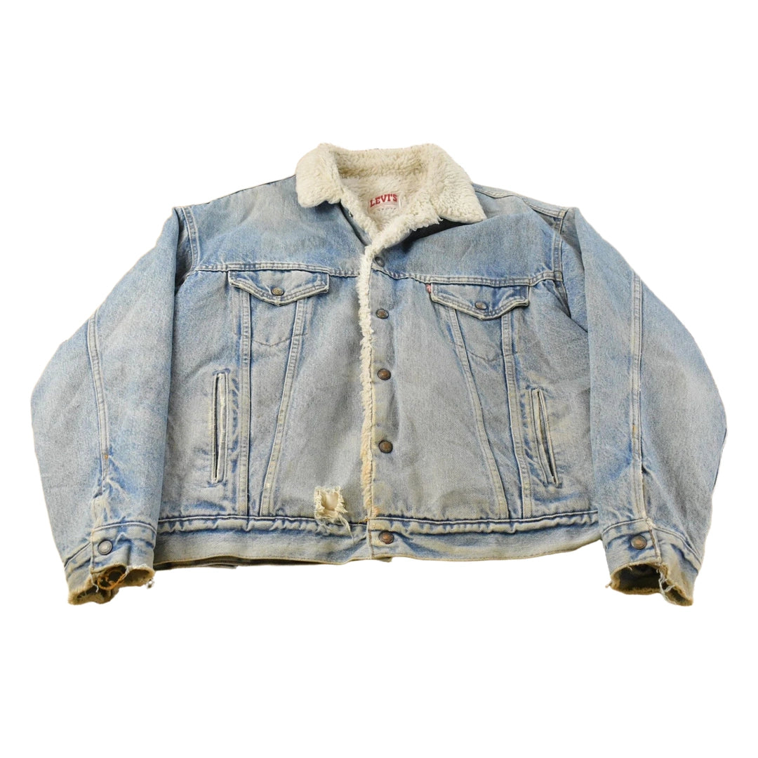 Vintage 1980s Levi's Sherpa Lined Denim Jean Jacket Men's Large