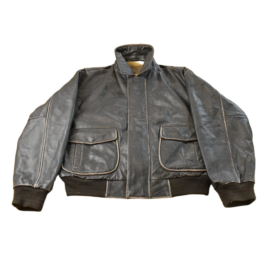 Vintage 1990s St. John's Bay Leather Flight Jacket Men's Large