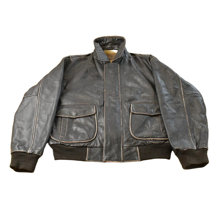 Vintage 1990s St. John's Bay Leather Flight Jacket Men's Large