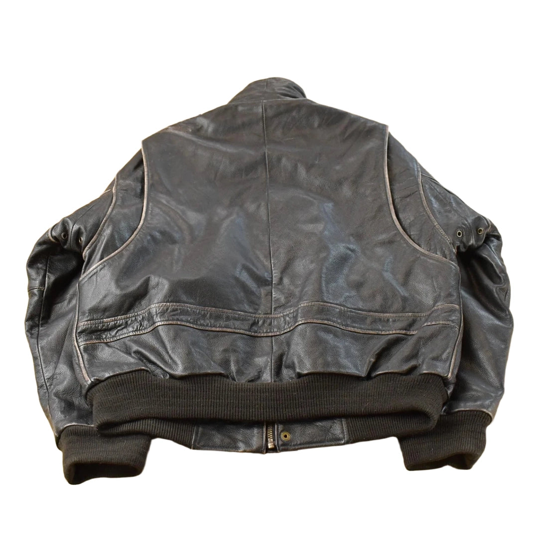 Vintage 1990s St. John's Bay Leather Flight Jacket Men's Large
