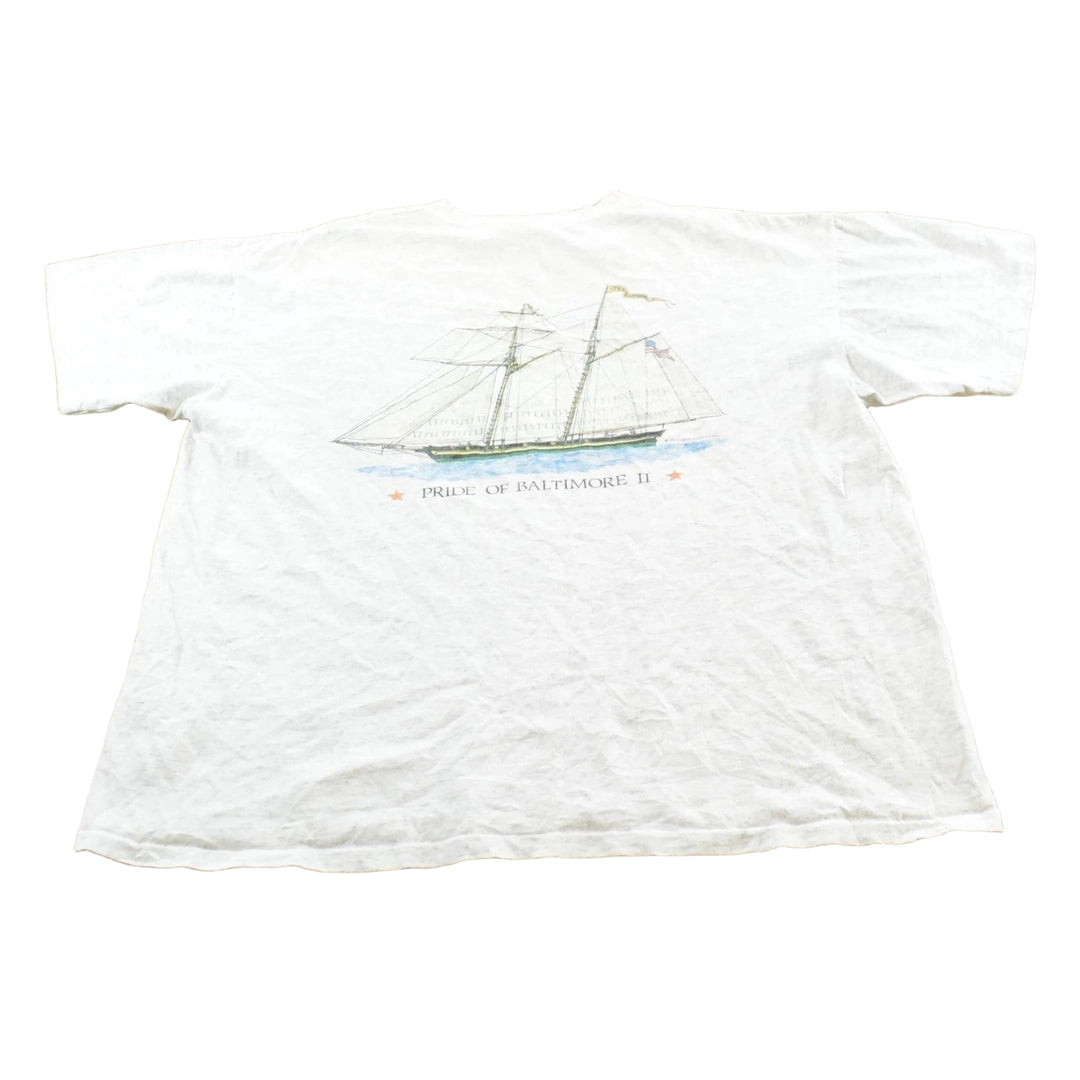 Vintage 1992 Pride of Baltimore II Sailboat T-Shirt Mens L