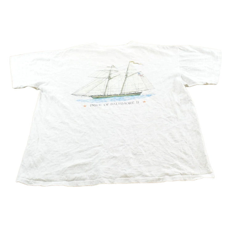 Vintage 1992 Pride of Baltimore II Sailboat T-Shirt Mens L