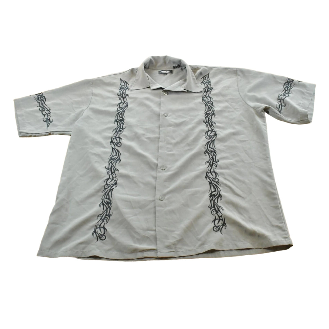 Vintage Y2K Amplify Barbwire Button Up Shirt Men's 2XL
