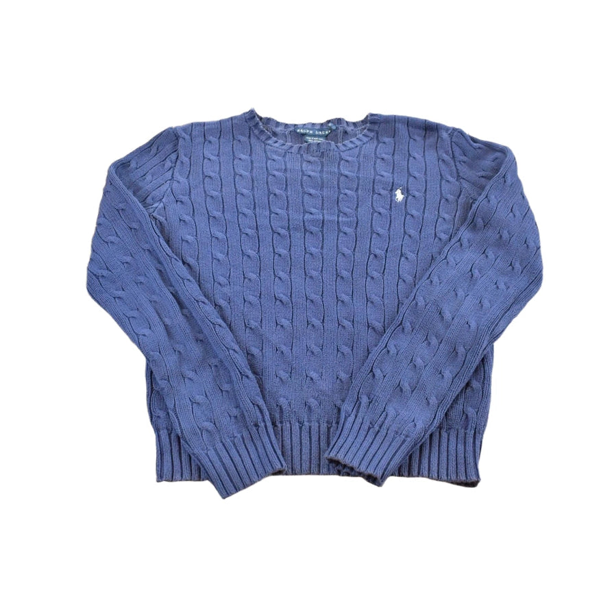 Vintage 1990s Polo Ralph Lauren Cable Knit Cotton Crewneck Sweater Men's S