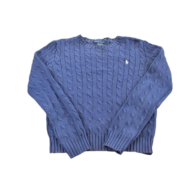 Vintage 1990s Polo Ralph Lauren Cable Knit Cotton Crewneck Sweater Men's S