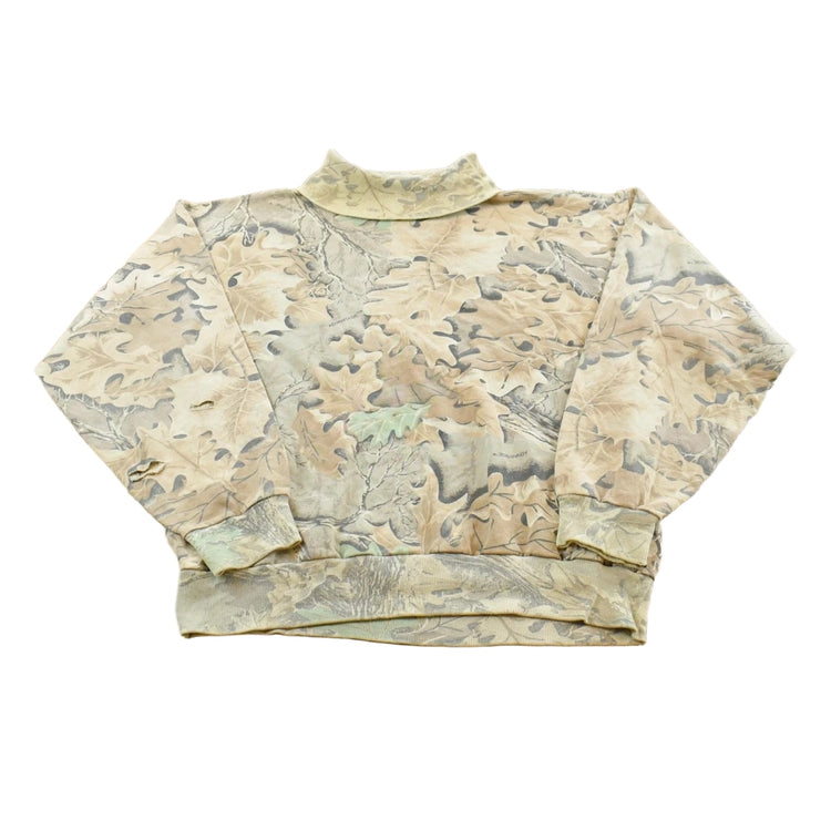 Vintage 1990s Cabelas Advantage Camo Turtleneck Sweatshirt Men's M