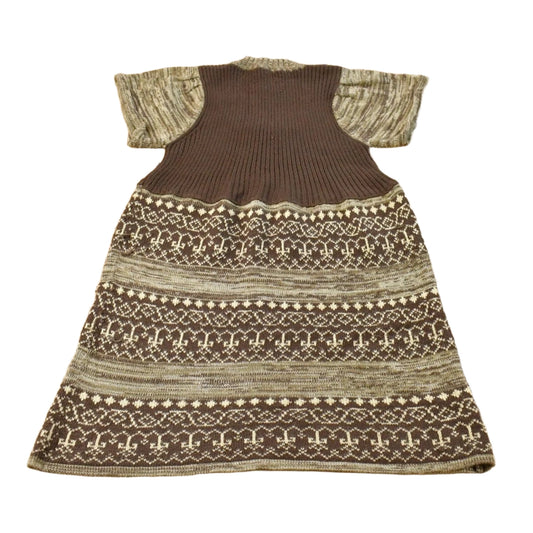 Vintage 1970s Nordic Pattern Knit Dress Women's S