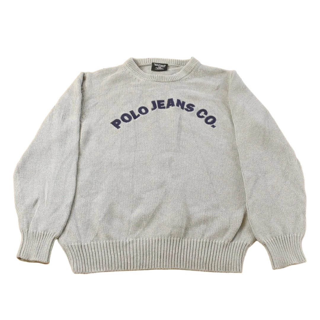Vintage 1990s Polo Jeans Co Ralph Lauren Knit Cotton Crewneck Sweater Men's L
