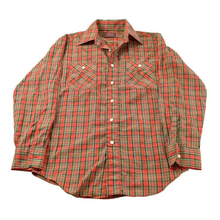Vintage 1980s Kingsport Plaid Flannel Button Up Shirt Men's Small