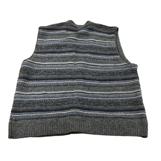 Vintage 1990s Croft & Barrow Abstract Knit Cardigan Sweater Vest Men's XL Tall