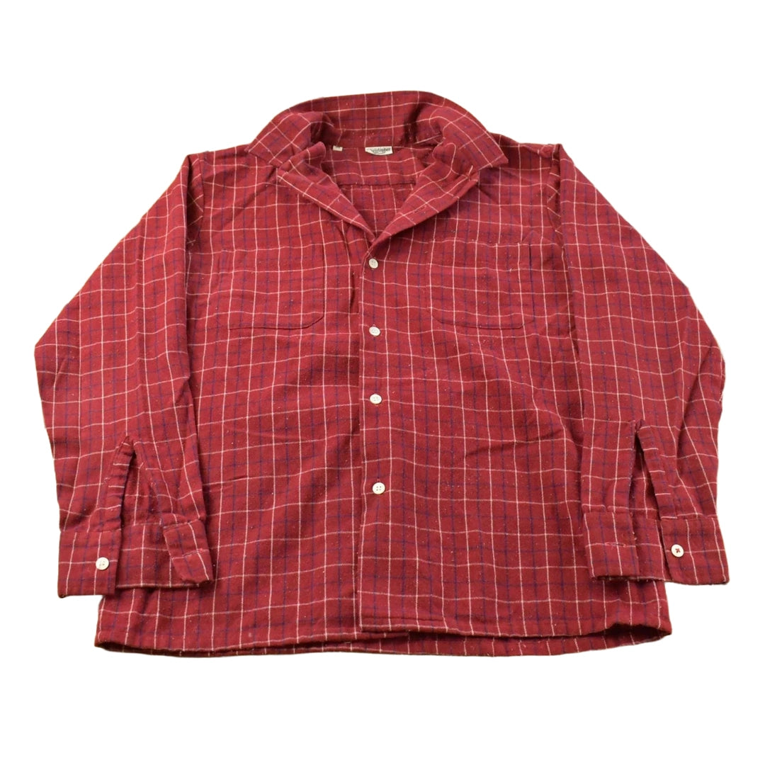 Vintage 1990s Christopher Plaid Flannel Shirt Men's Medium