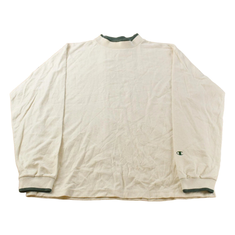 Vintage 1990s Champion Blank Mock Neck Long Sleeve Crewneck Shirt Men's XL