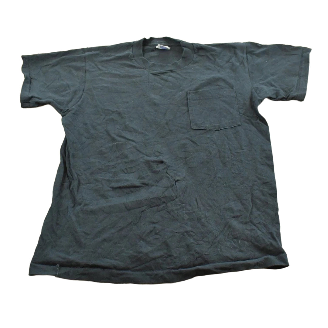 Vintage 1990s BVD Black Blank Pocket T-Shirt Men's L