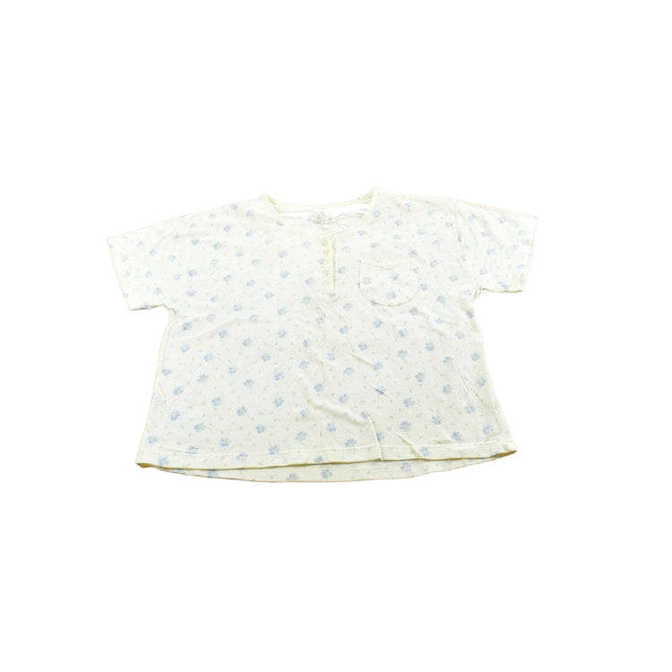 Vintage 1990s Floral Print Short Sleeve Thermal T-Shirt Women's XL