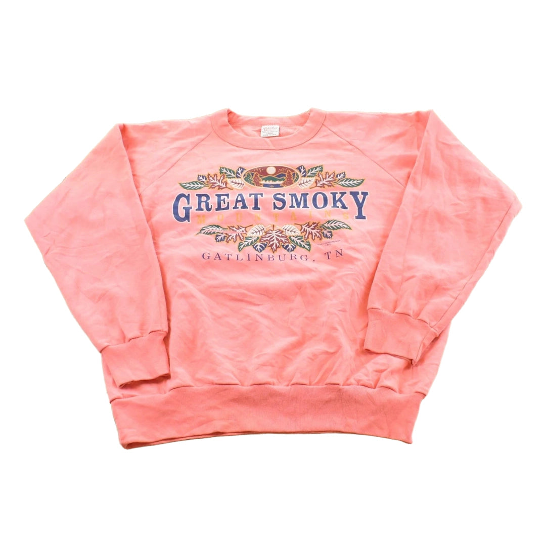 Vintage 1990s Great Smoky Mountains Autumn Fall Leaves Crewneck Sweatshirt Mens M