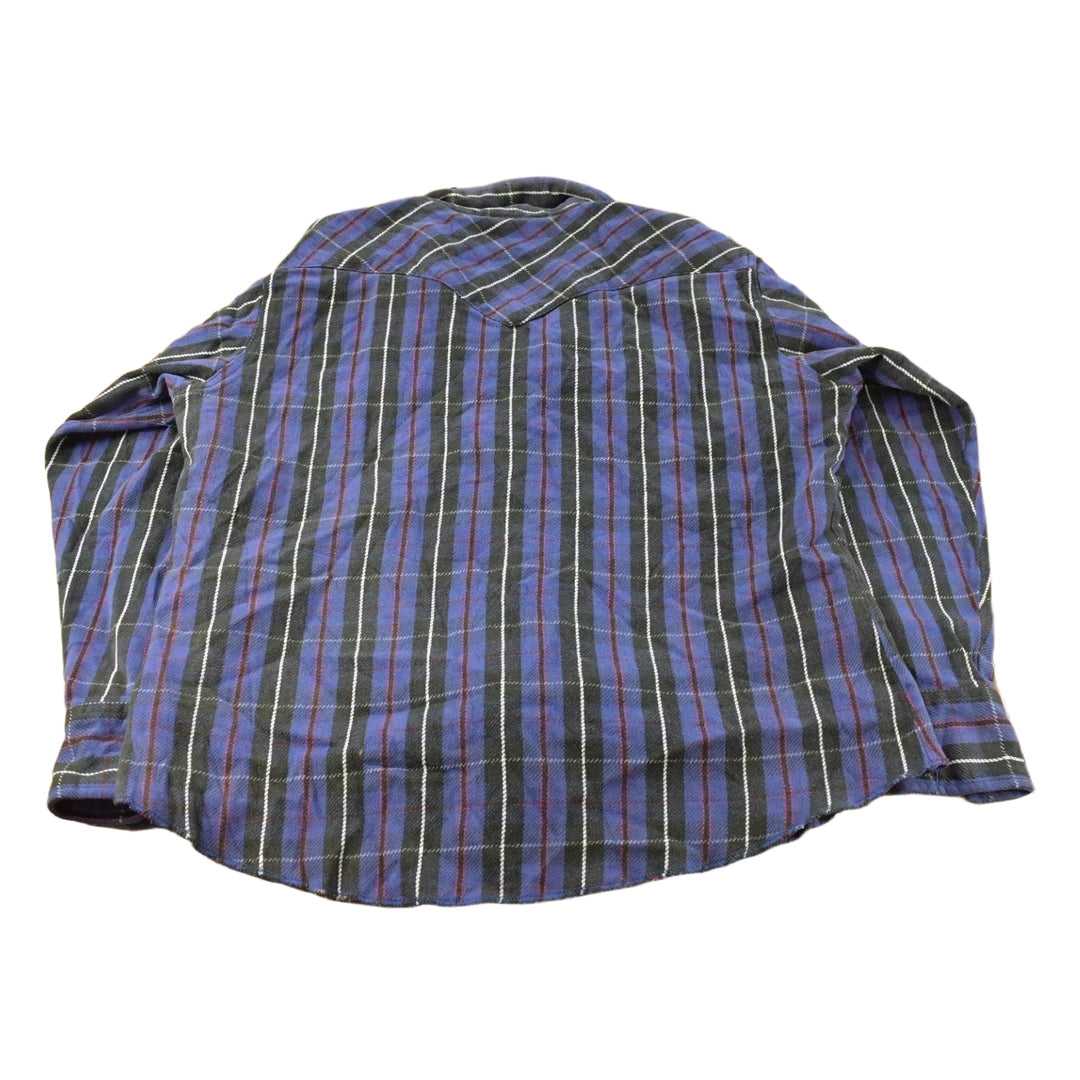 Vintage 1990s Wrangler Plaid Pearl Snap Western Shirt Mens XL