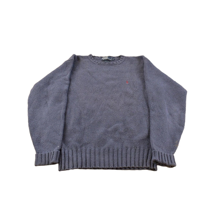 Vintage 1990s Polo By Ralph Lauren Chunky Knit Crewneck Sweater Mens S