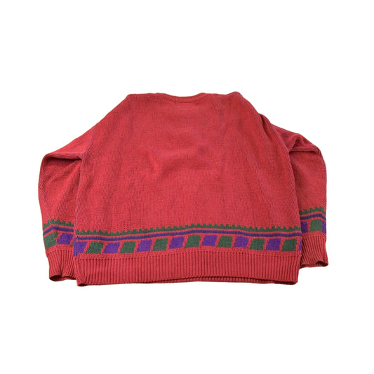Vintage 1990s Rittenhouse Square Abstract Knit Crewneck Sweater Men's L