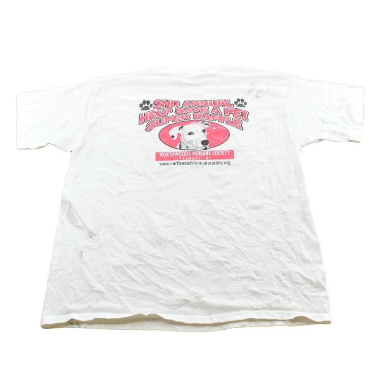 Vintage 2000s Hayward Wisconsin Humane Society Raffle Charity Dog Pets T-Shirt Men's XL
