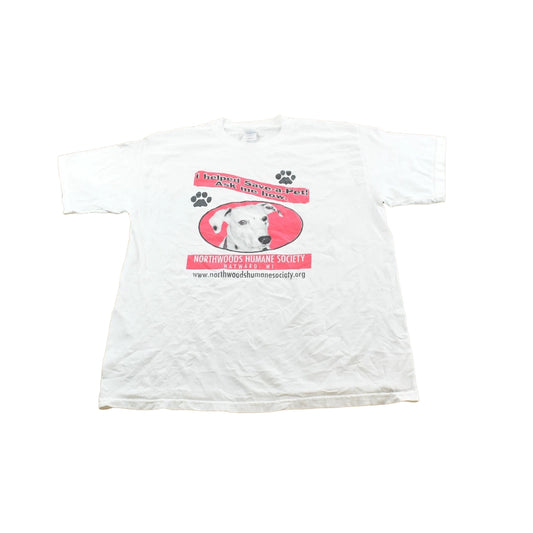 Vintage 2000s Hayward Wisconsin Humane Society Raffle Charity Dog Pets T-Shirt Men's XL