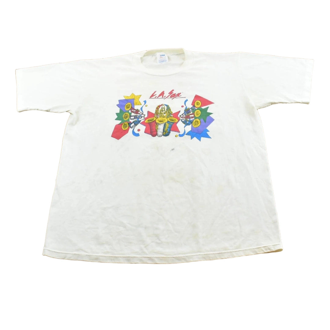Vintage 1990s Los Angeles Saxophone Music T-Shirt Men's L