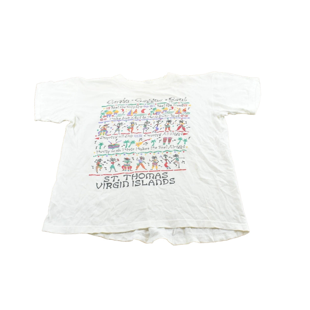 Vintage 1990s Reggae Thomas US Virgin Islands Souvenir Travel T-Shirt Mens M