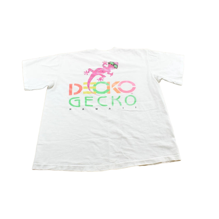 Vintage 1990s Souvenir Hawaii Gecko Decko Travel T-Shirt Men's L
