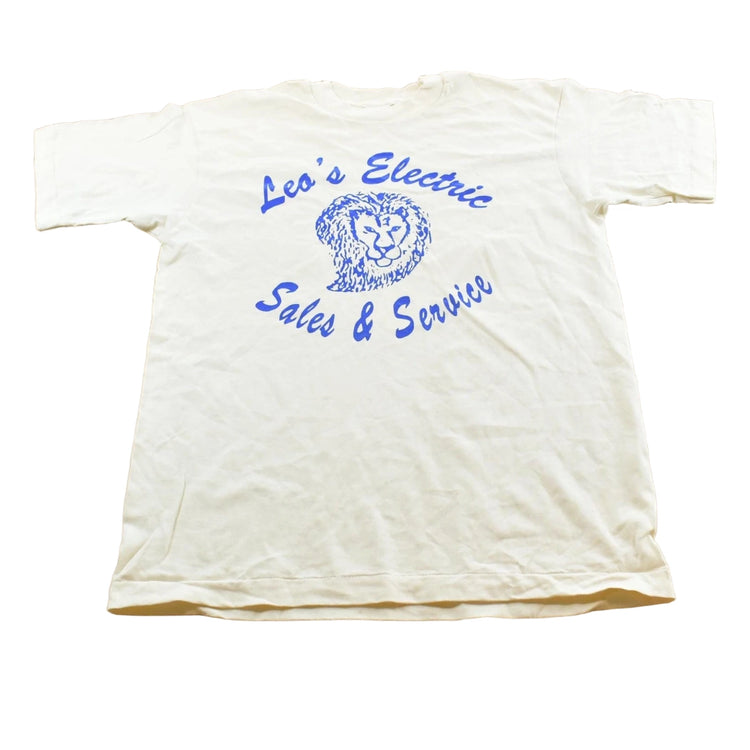 Vintage 1990s Leos Electric Sale Service Promotional Souvenir Lion T-Shirt Men's L
