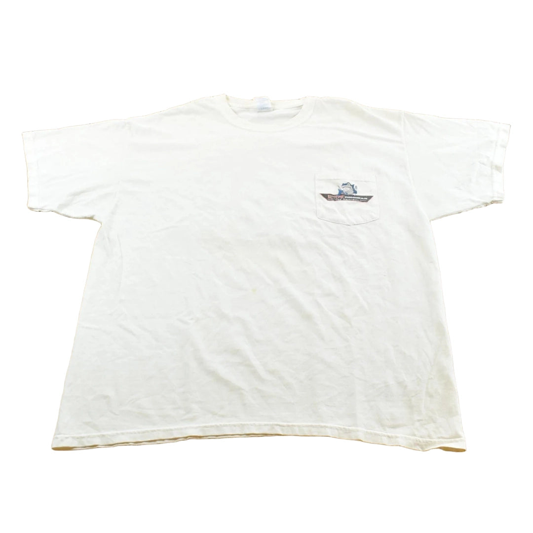 Vintage 2000s Bite Me Fishwear Catfish Promotional Souvenir Pocket T-Shirt Men's XL
