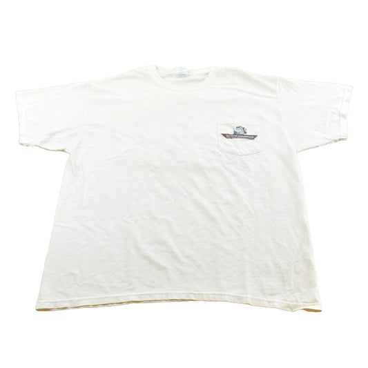 Vintage 2000s Bite Me Fishwear Catfish Promotional Souvenir Pocket T-Shirt Men's XL