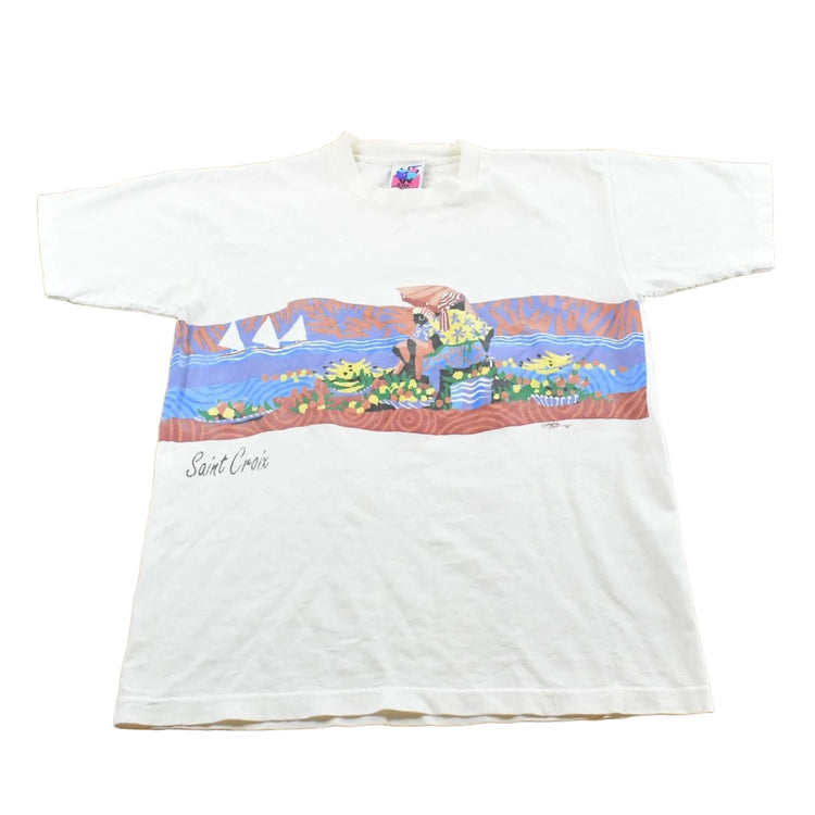 Vintage 1990s Saint Croix US Virgin Islands Souvenir Travel T-Shirt Mens M