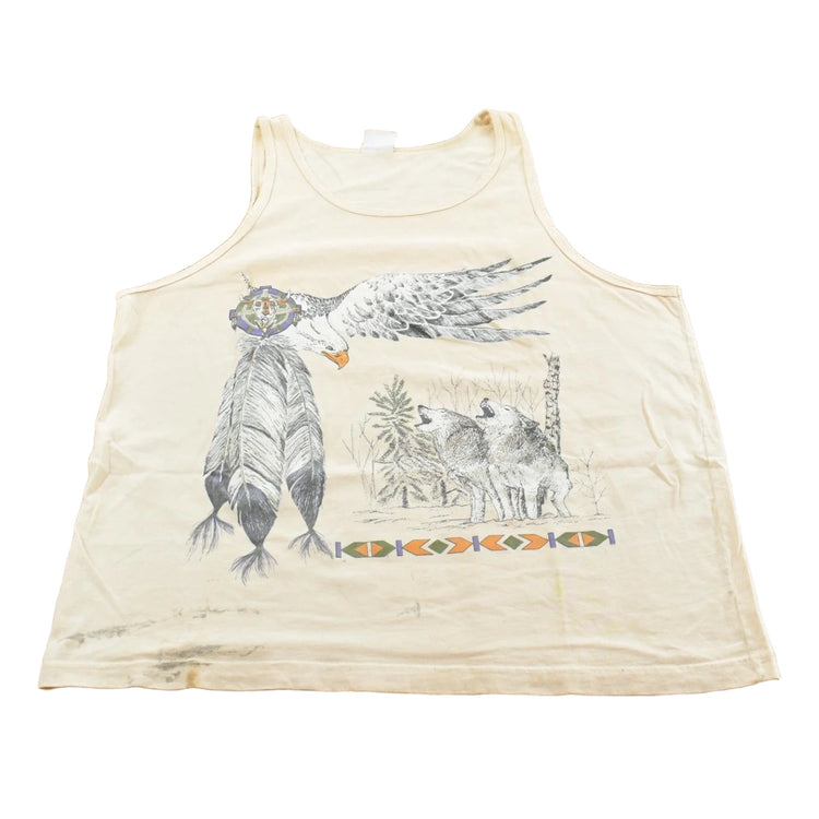 Vintage 1990s Wolf And Eagle Outdoors Tank Top T-Shirt Men's L