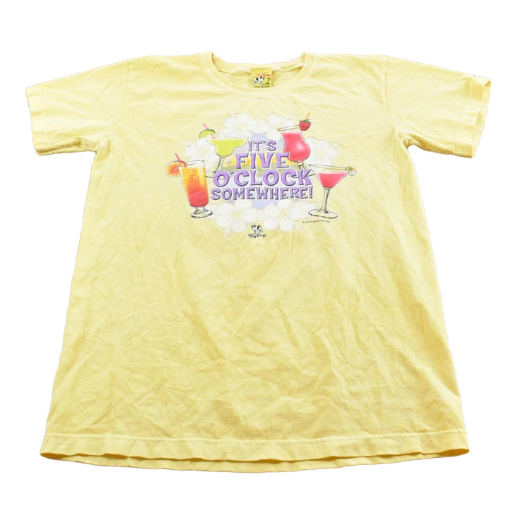 Vintage 2004 Big Dogs "Five O'Clock Somewhere" Funny Graphic T Shirt Men's M
