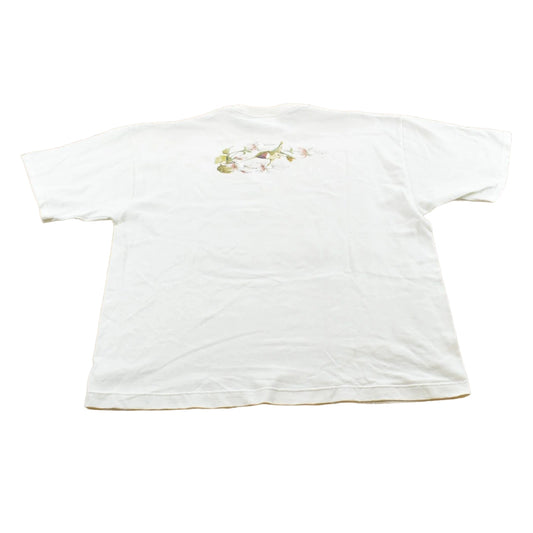 Vintage 1990s Hummingbird Flowers Nature Animal T-Shirt Men's M