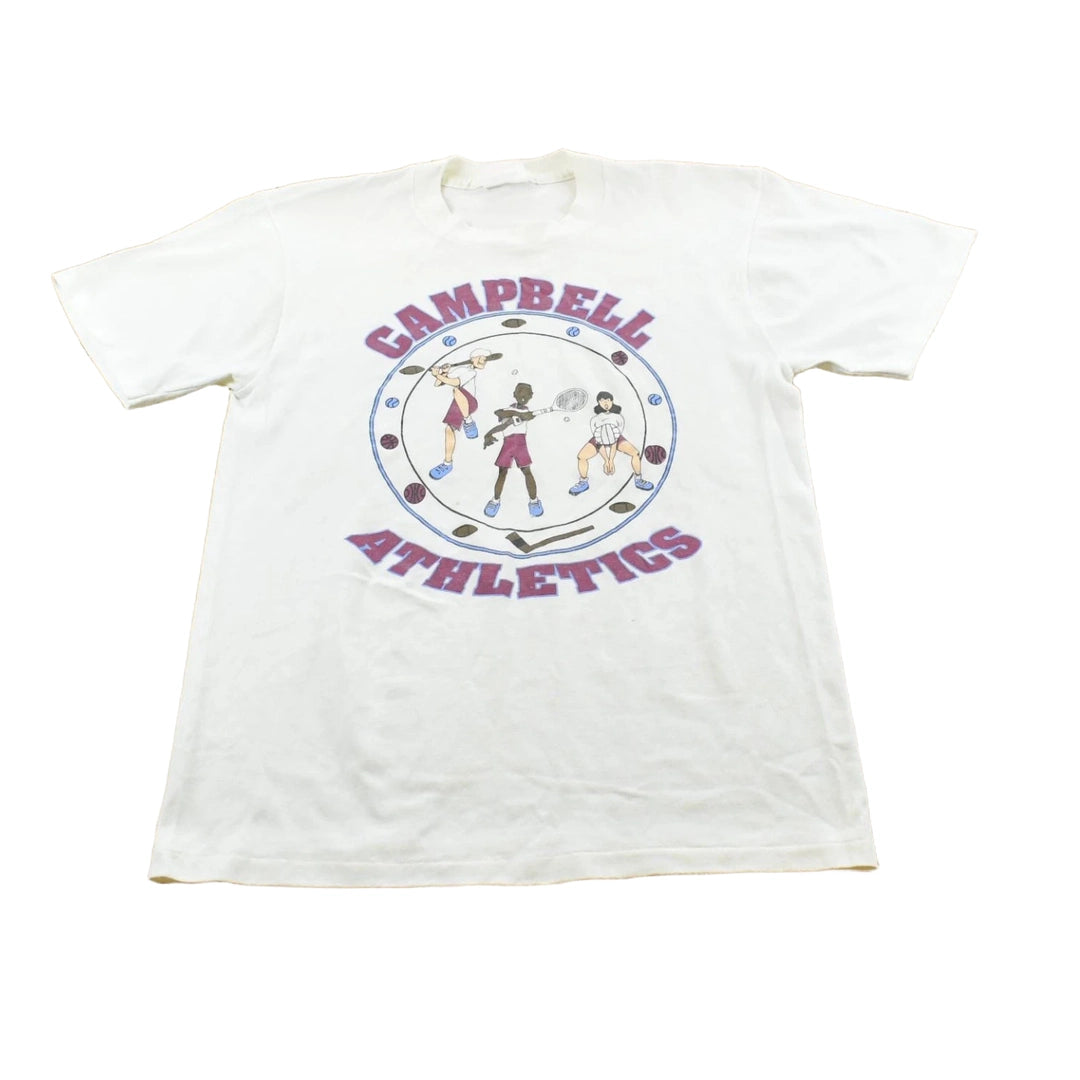 Vintage 1990s Campbells Athletics High School Sports T-Shirt Men's S
