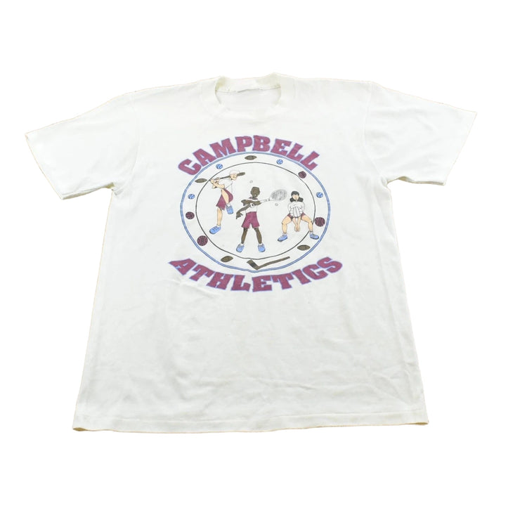 Vintage 1990s Campbells Athletics High School Sports T-Shirt Men's S