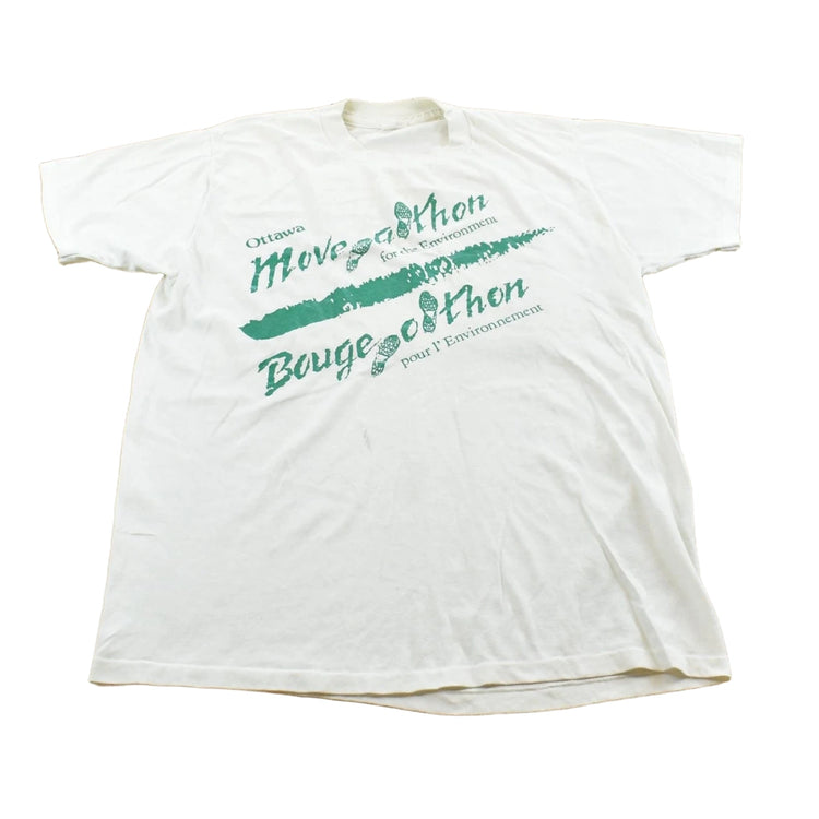 Vintage 1990s Moveathon Marathon For The Environment Ottawa Souvenir T-Shirt Men's M