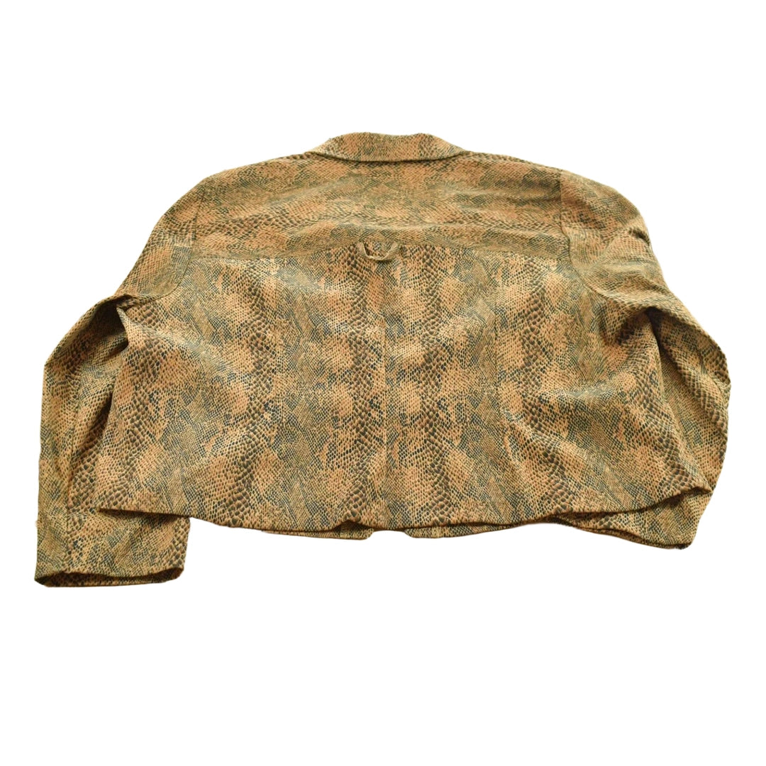 Vintage 1990s Russel Kemp Faux Snakeskin Pattern Blazer Jacket Women's 2XL