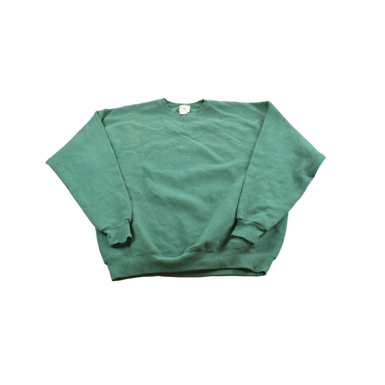 Vintage 1990s Lee Ultraweight Blank Green Crewneck Sweatshirt Men's L