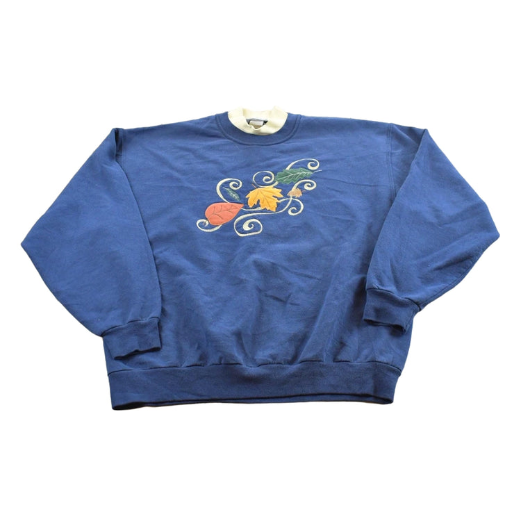 Vintage 1990s Endless Designs Leaf Graphic Crewneck Sweatshirt Men's L