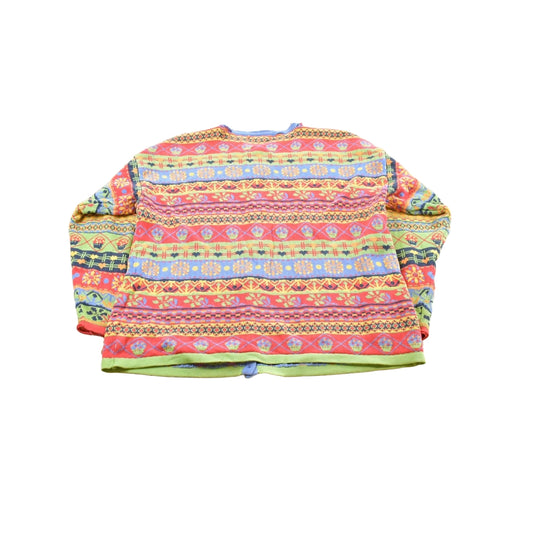 Vintage 1990s Via Sonate Abstract Pattern Knit Cardigan Sweater Women's L