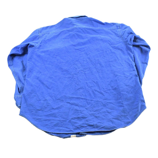 Vintage 1990s Woolrich Chamois Blue Button Up Shirt Men's L