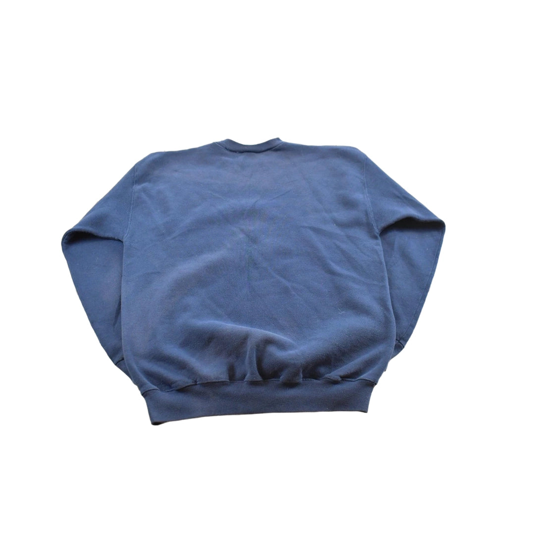 Vintage 1990s Discus Athletics Made In USA Basic Blank Blue Crewneck Sweatshirt Men's M