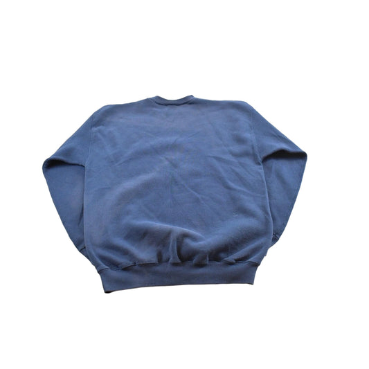 Vintage 1990s Discus Athletics Made In USA Basic Blank Blue Crewneck Sweatshirt Men's M