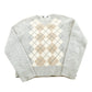 Vintage 1990s J Crew Lambswool Knit Argyle Crewneck Sweater Men's XXL