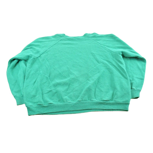Vintage 1990s Green Blank Raglan Crewneck Sweatshirt Men's L